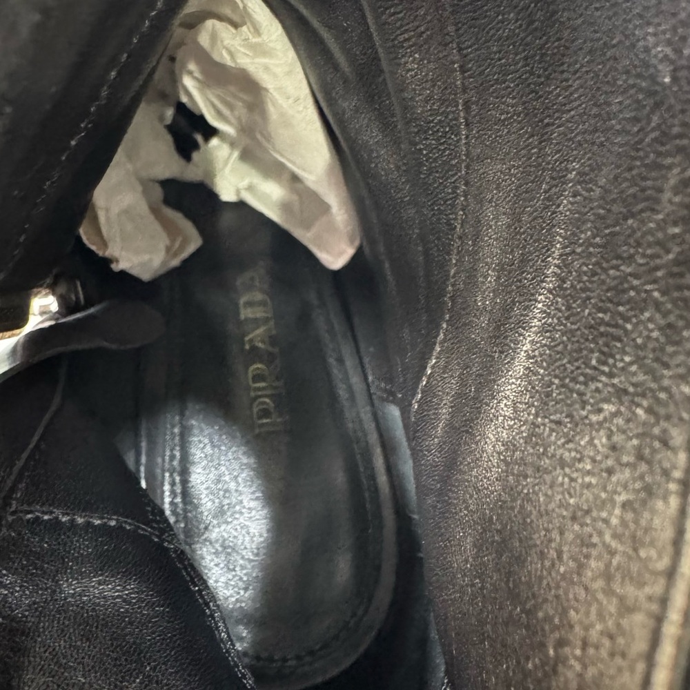 Prada Black Platform Block-Heel Ankle Boots - Picture 7 of 10